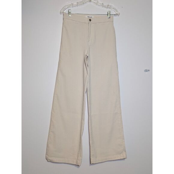 Madewell Wide Leg Corduroy Pants Vintage Ivory Cream Sze 26 High Rise NX207 NWT - Picture 6 of 10